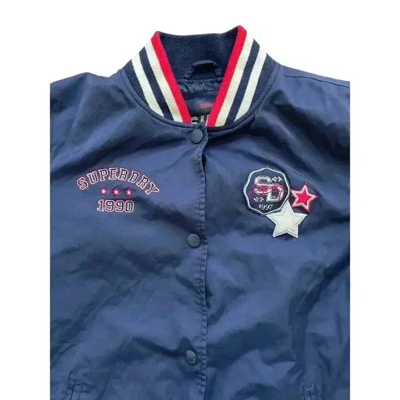 Vintage Superdry Sport 1990 Manhattan New York USA Bomber Jacket Men's M Snap Up - Picture 5 of 16